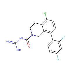 N=C(N)NC(=O)N1CCc2c(Cl)ccc(-c3ccc(F)cc3F)c2C1 ZINC000473170741