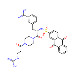 N=C(N)NCCC(=O)N1CCN(C(=O)[C@H](Cc2cccc(C(=N)N)c2)NS(=O)(=O)c2ccc3c(c2)C(=O)c2ccccc2C3=O)CC1 ZINC000096308806