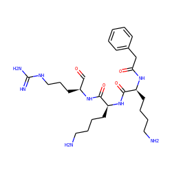 N=C(N)NCCC[C@@H](C=O)NC(=O)[C@H](CCCCN)NC(=O)[C@H](CCCCN)NC(=O)Cc1ccccc1 ZINC000042890212