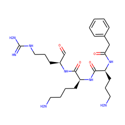 N=C(N)NCCC[C@@H](C=O)NC(=O)[C@H](CCCCN)NC(=O)[C@H](CCCN)NC(=O)Cc1ccccc1 ZINC000040393676