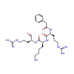 N=C(N)NCCC[C@@H](C=O)NC(=O)[C@H](CCCCN)NC(=O)[C@H](CCCNC(=N)N)NC(=O)Cc1ccccc1 ZINC000049881605