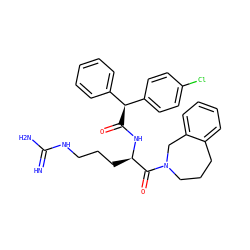 N=C(N)NCCC[C@@H](NC(=O)[C@@H](c1ccccc1)c1ccc(Cl)cc1)C(=O)N1CCCc2ccccc2C1 ZINC000029342989