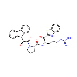N=C(N)NCCC[C@@H](NC(=O)[C@@H]1CCCN1C(=O)[C@@H](O)C1c2ccccc2-c2ccccc21)C(=O)c1nc2ccccc2s1 ZINC000028114832