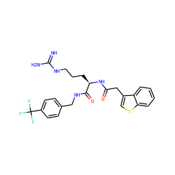 N=C(N)NCCC[C@@H](NC(=O)Cc1csc2ccccc12)C(=O)NCc1ccc(C(F)(F)F)cc1 ZINC000038149865