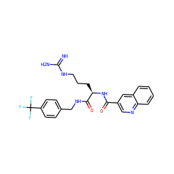 N=C(N)NCCC[C@@H](NC(=O)c1cnc2ccccc2c1)C(=O)NCc1ccc(C(F)(F)F)cc1 ZINC000038149854