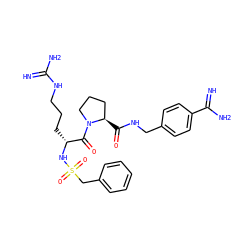 N=C(N)NCCC[C@@H](NS(=O)(=O)Cc1ccccc1)C(=O)N1CCC[C@H]1C(=O)NCc1ccc(C(=N)N)cc1 ZINC000058548617
