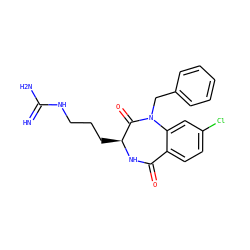 N=C(N)NCCC[C@@H]1NC(=O)c2ccc(Cl)cc2N(Cc2ccccc2)C1=O ZINC000029133408