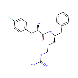 N=C(N)NCCC[C@H](Cc1ccccc1)NC(=O)[C@H](N)Cc1ccc(F)cc1 ZINC000029126479