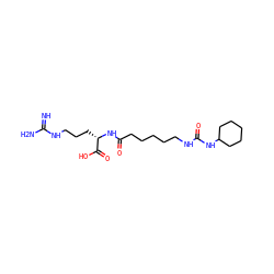 N=C(N)NCCC[C@H](NC(=O)CCCCCNC(=O)NC1CCCCC1)C(=O)O ZINC000036330594