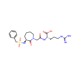 N=C(N)NCCC[C@H](NC(=O)CN1CCCC[C@H](NS(=O)(=O)Cc2ccccc2)C1=O)C(=O)O ZINC000027853979