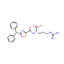 N=C(N)NCCC[C@H](NC(=O)c1nc(C(c2ccccc2)c2ccccc2)no1)C(=O)O ZINC000299838875