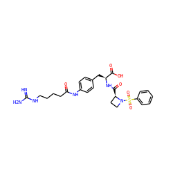 N=C(N)NCCCCC(=O)Nc1ccc(C[C@H](NC(=O)[C@@H]2CCN2S(=O)(=O)c2ccccc2)C(=O)O)cc1 ZINC001772599270