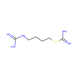 N=C(N)NCCCCSC(=N)N ZINC000033878601