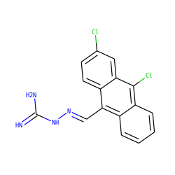 N=C(N)NN=Cc1c2ccccc2c(Cl)c2cc(Cl)ccc12 ZINC000299807612
