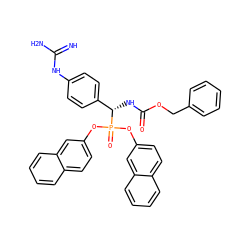 N=C(N)Nc1ccc([C@H](NC(=O)OCc2ccccc2)P(=O)(Oc2ccc3ccccc3c2)Oc2ccc3ccccc3c2)cc1 ZINC000034717876