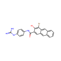 N=C(N)Nc1ccc(NC(=O)c2cc3cc4ccccc4cc3c(Br)c2O)cc1 ZINC000026167632