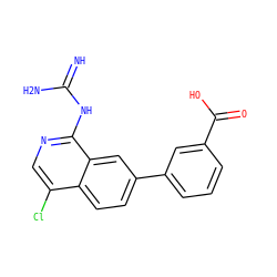 N=C(N)Nc1ncc(Cl)c2ccc(-c3cccc(C(=O)O)c3)cc12 ZINC000026964149