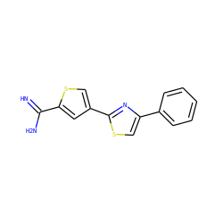 N=C(N)c1cc(-c2nc(-c3ccccc3)cs2)cs1 ZINC000013437884
