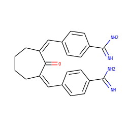 N=C(N)c1ccc(/C=C2/CCCC/C(=C/c3ccc(C(=N)N)cc3)C2=O)cc1 ZINC000100394041
