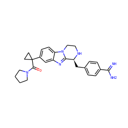 N=C(N)c1ccc(C[C@@H]2NCCn3c2nc2cc(C4(C(=O)N5CCCC5)CC4)ccc23)cc1 ZINC001772578722