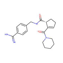 N=C(N)c1ccc(CNC(=O)[C@@H]2CCC=C2C(=O)N2CCCCC2)cc1 ZINC000013493925