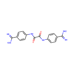 N=C(N)c1ccc(NC(=O)C(=O)Nc2ccc(C(=N)N)cc2)cc1 ZINC000653835437
