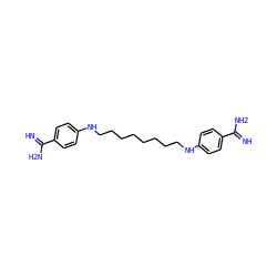 N=C(N)c1ccc(NCCCCCCCCNc2ccc(C(=N)N)cc2)cc1 ZINC000473089709