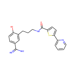 N=C(N)c1ccc(O)c(CCCNC(=O)c2ccc(-c3ccccn3)s2)c1 ZINC000026280219