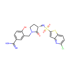 N=C(N)c1ccc(O)c(CN2CC[C@H](NS(=O)(=O)c3cc4nc(Cl)ccc4s3)C2=O)c1 ZINC000026658440
