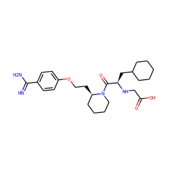 N=C(N)c1ccc(OCC[C@@H]2CCCCN2C(=O)[C@@H](CC2CCCCC2)NCC(=O)O)cc1 ZINC000013473936