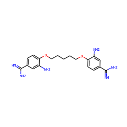 N=C(N)c1ccc(OCCCCCOc2ccc(C(=N)N)cc2N)c(N)c1 ZINC000001552538