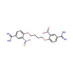N=C(N)c1ccc(OCCCCOc2ccc(C(=N)N)cc2[N+](=O)[O-])c([N+](=O)[O-])c1 ZINC000027441686