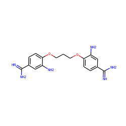 N=C(N)c1ccc(OCCCOc2ccc(C(=N)N)cc2N)c(N)c1 ZINC000001552536