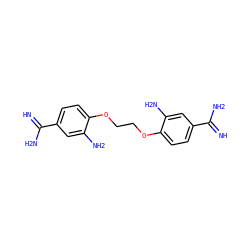 N=C(N)c1ccc(OCCOc2ccc(C(=N)N)cc2N)c(N)c1 ZINC000001552534