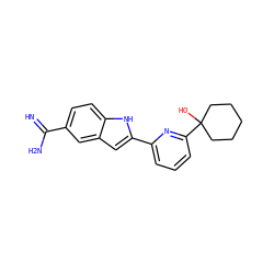 N=C(N)c1ccc2[nH]c(-c3cccc(C4(O)CCCCC4)n3)cc2c1 ZINC000473158220
