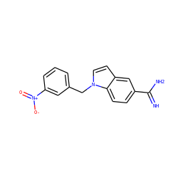 N=C(N)c1ccc2c(ccn2Cc2cccc([N+](=O)[O-])c2)c1 ZINC000026749024