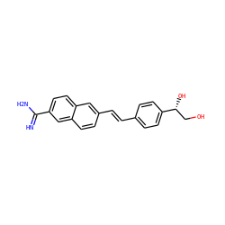 N=C(N)c1ccc2cc(/C=C/c3ccc([C@H](O)CO)cc3)ccc2c1 ZINC000042920851