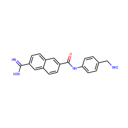 N=C(N)c1ccc2cc(C(=O)Nc3ccc(CN)cc3)ccc2c1 ZINC000002047485