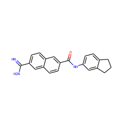 N=C(N)c1ccc2cc(C(=O)Nc3ccc4c(c3)CCC4)ccc2c1 ZINC000043073993