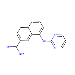 N=C(N)c1ccc2cccc(Nc3ncccn3)c2c1 ZINC000005933825