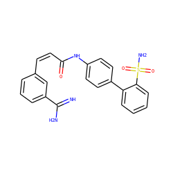 N=C(N)c1cccc(/C=C\C(=O)Nc2ccc(-c3ccccc3S(N)(=O)=O)cc2)c1 ZINC000029312306