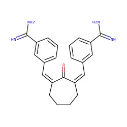 N=C(N)c1cccc(/C=C2/CCCC/C(=C/c3cccc(C(=N)N)c3)C2=O)c1 ZINC000100808494
