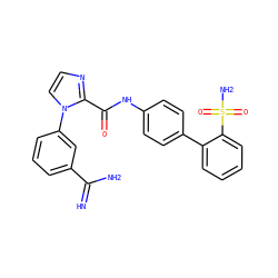 N=C(N)c1cccc(-n2ccnc2C(=O)Nc2ccc(-c3ccccc3S(N)(=O)=O)cc2)c1 ZINC000027714909