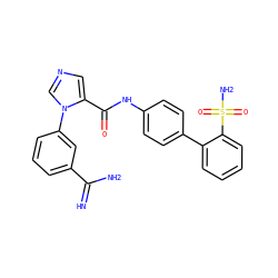 N=C(N)c1cccc(-n2cncc2C(=O)Nc2ccc(-c3ccccc3S(N)(=O)=O)cc2)c1 ZINC000027729481