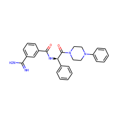 N=C(N)c1cccc(C(=O)N[C@@H](C(=O)N2CCN(c3ccccc3)CC2)c2ccccc2)c1 ZINC000027849064