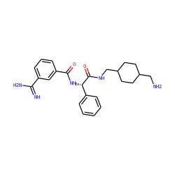 N=C(N)c1cccc(C(=O)N[C@H](C(=O)NCC2CCC(CN)CC2)c2ccccc2)c1 ZINC000027851511