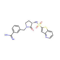 N=C(N)c1cccc(CN2CC[C@H](NS(=O)(=O)c3cc4ncccc4s3)C2=O)c1 ZINC000026571705