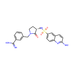 N=C(N)c1cccc(CN2CC[C@H](NS(=O)(=O)c3ccc4nc(N)ccc4c3)C2=O)c1 ZINC000026666246