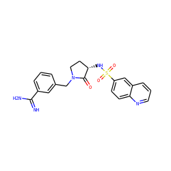 N=C(N)c1cccc(CN2CC[C@H](NS(=O)(=O)c3ccc4ncccc4c3)C2=O)c1 ZINC000026659846