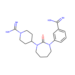 N=C(N)c1cccc(N2CCCCN(C3CCN(C(=N)N)CC3)C2=O)c1 ZINC000026654023